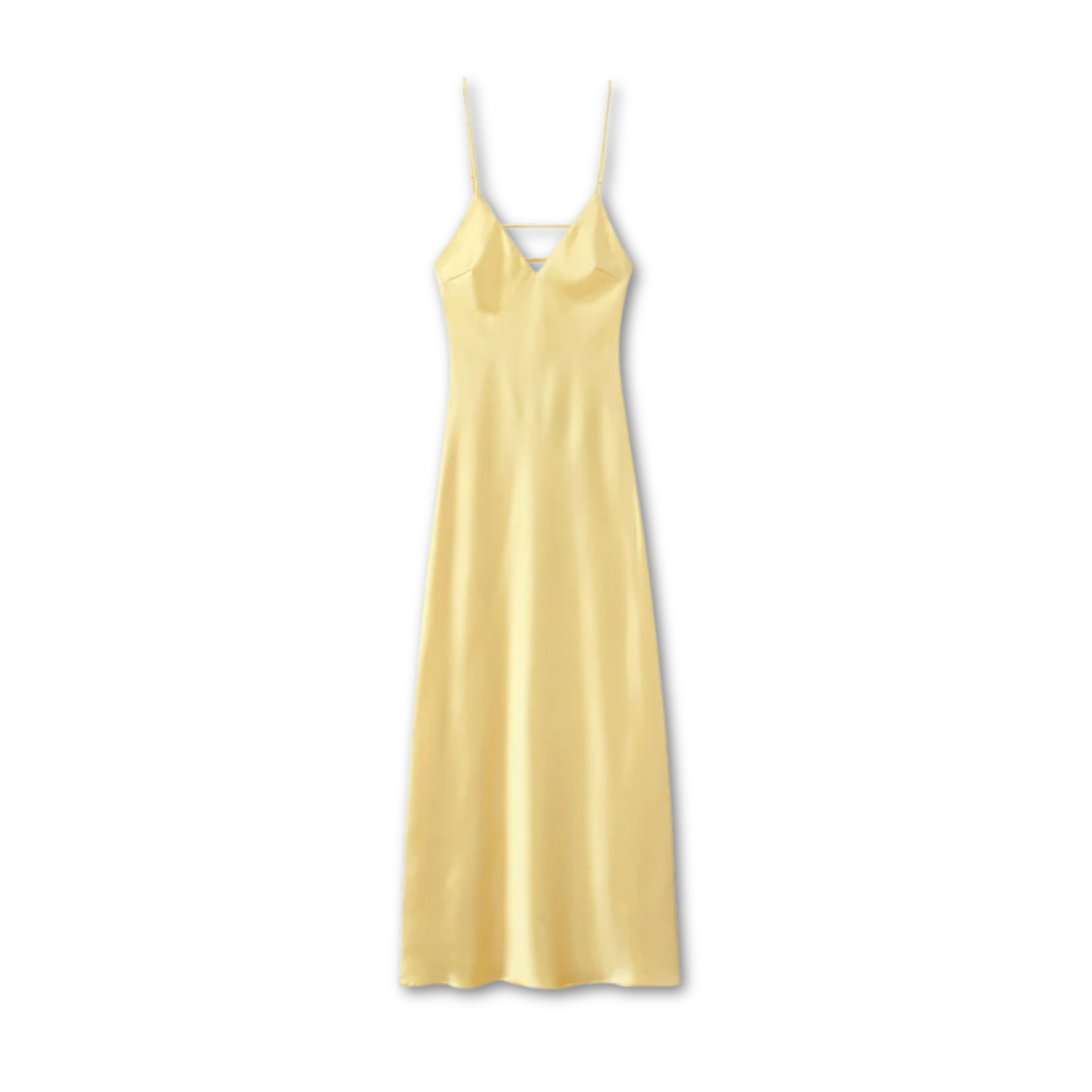 Golden Glow V-Neck Dress